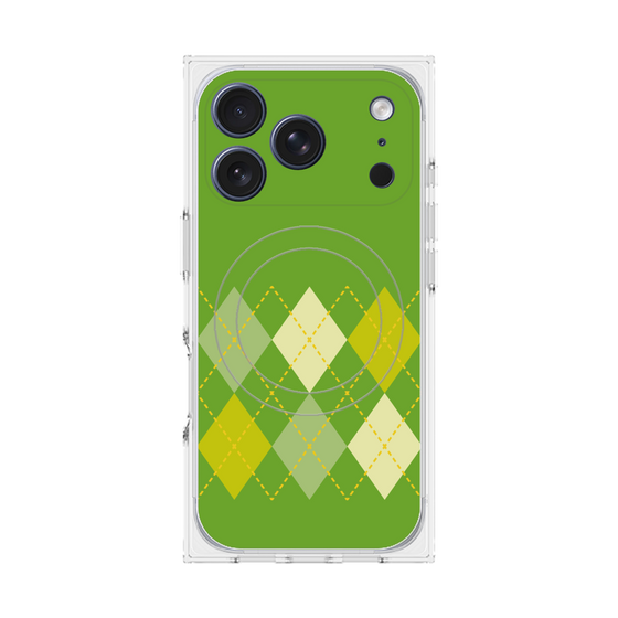 プレミアムスクエアケース with MagSafe［ Nordic Argyle - Green ］