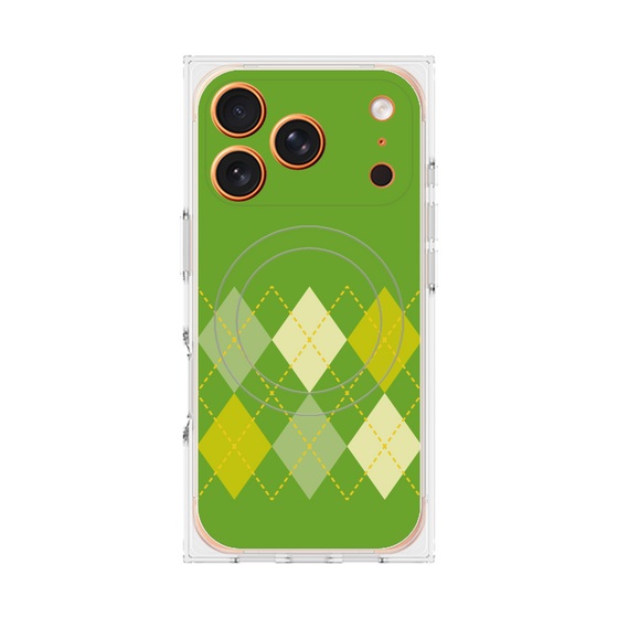 プレミアムスクエアケース with MagSafe［ Nordic Argyle - Green ］