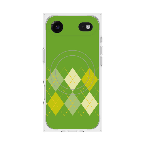 プレミアムスクエアケース with MagSafe［ Nordic Argyle - Green ］