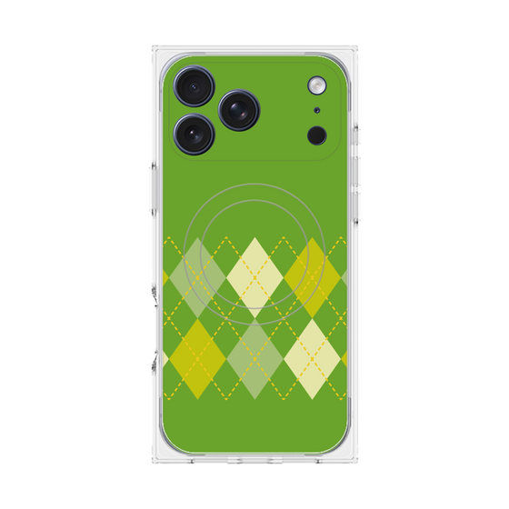 プレミアムスクエアケース with MagSafe［ Nordic Argyle - Green ］