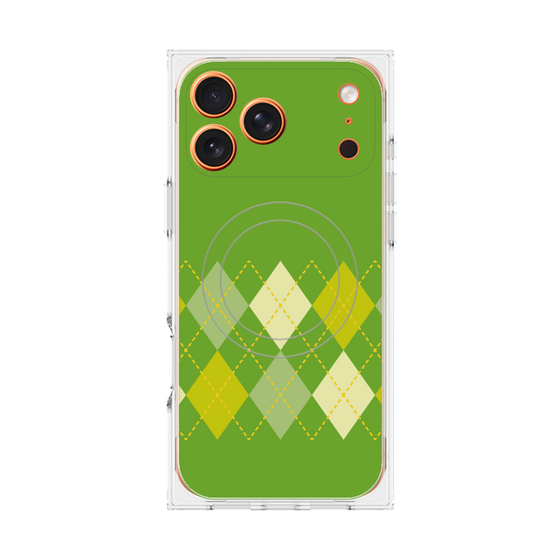 プレミアムスクエアケース with MagSafe［ Nordic Argyle - Green ］