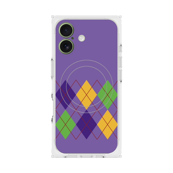 プレミアムスクエアケース with MagSafe［ Nordic Argyle - Purple ］