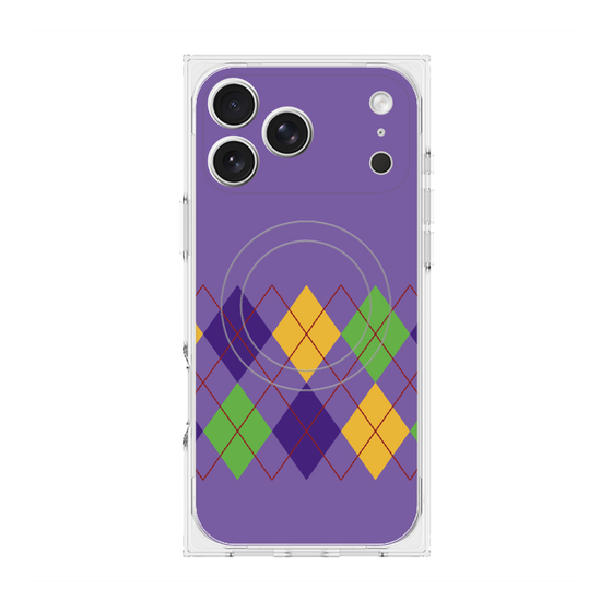 プレミアムスクエアケース with MagSafe［ Nordic Argyle - Purple ］