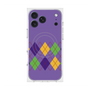 プレミアムスクエアケース with MagSafe［ Nordic Argyle - Purple ］
