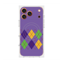 プレミアムスクエアケース with MagSafe［ Nordic Argyle - Purple ］