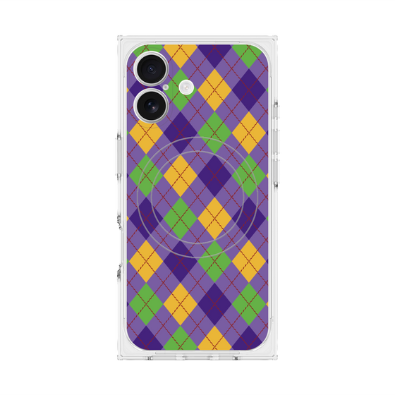 プレミアムスクエアケース with MagSafe［ Argyle - Purple ］
