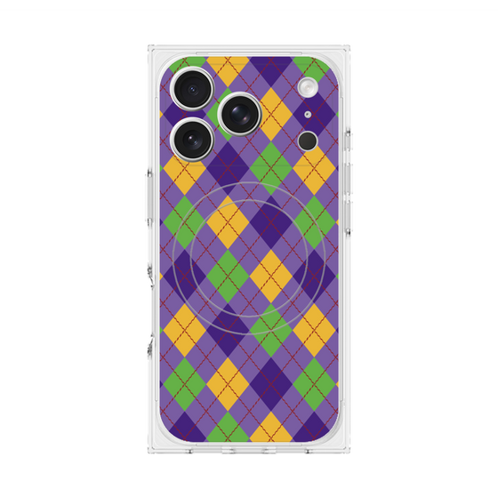 プレミアムスクエアケース with MagSafe［ Argyle - Purple ］