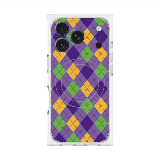 プレミアムスクエアケース with MagSafe［ Argyle - Purple ］