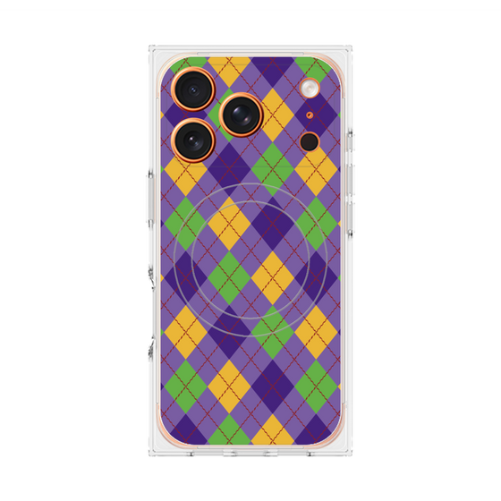 プレミアムスクエアケース with MagSafe［ Argyle - Purple ］