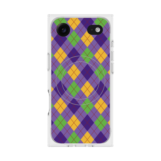 プレミアムスクエアケース with MagSafe［ Argyle - Purple ］
