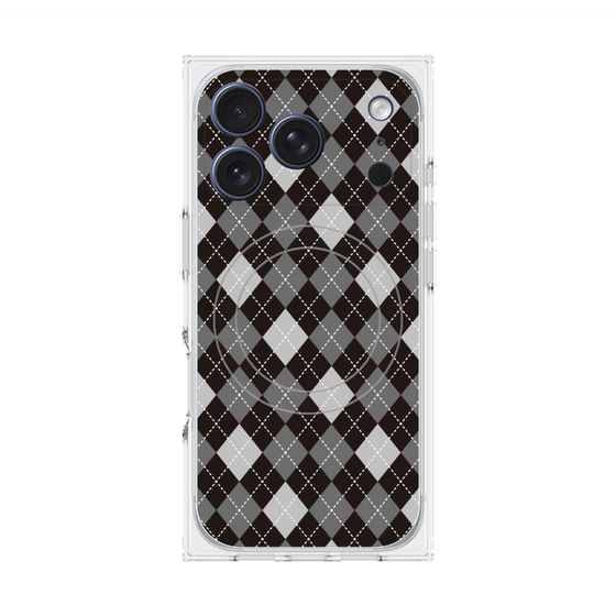 プレミアムスクエアケース with MagSafe［ Argyle - Black ］