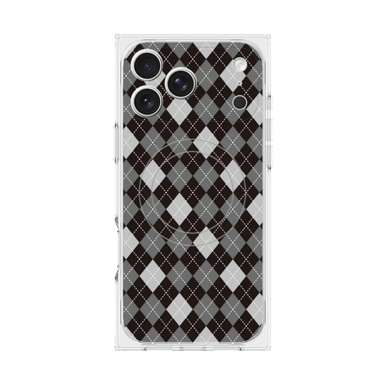 プレミアムスクエアケース with MagSafe［ Argyle - Black ］