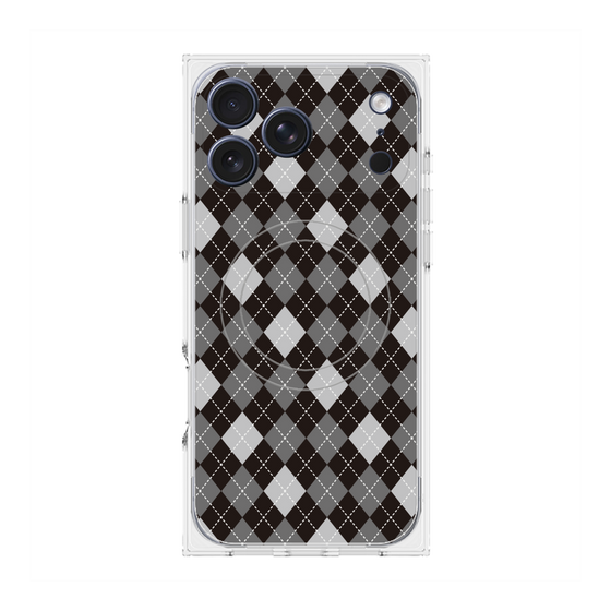 プレミアムスクエアケース with MagSafe［ Argyle - Black ］