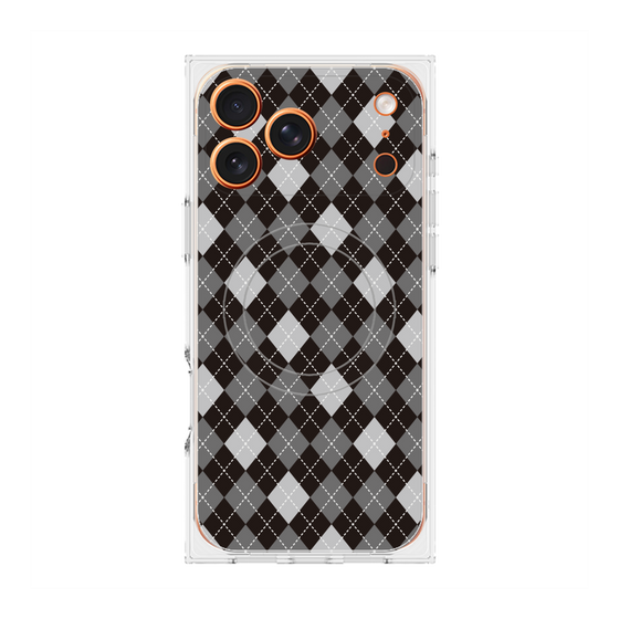 プレミアムスクエアケース with MagSafe［ Argyle - Black ］