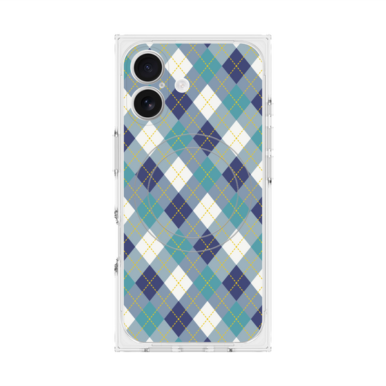 プレミアムスクエアケース with MagSafe［ Argyle - Blue ］