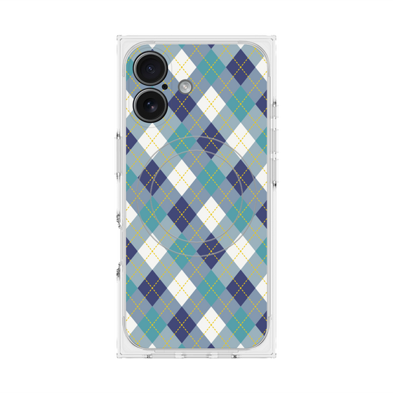 プレミアムスクエアケース with MagSafe［ Argyle - Blue ］