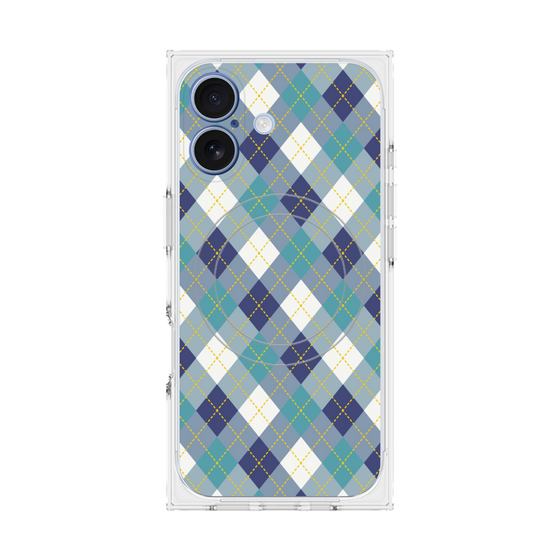 プレミアムスクエアケース with MagSafe［ Argyle - Blue ］
