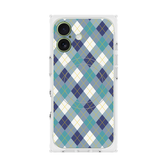 プレミアムスクエアケース with MagSafe［ Argyle - Blue ］