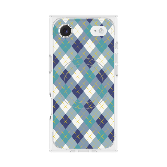 プレミアムスクエアケース with MagSafe［ Argyle - Blue ］