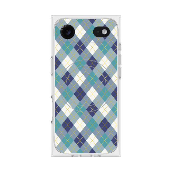プレミアムスクエアケース with MagSafe［ Argyle - Blue ］