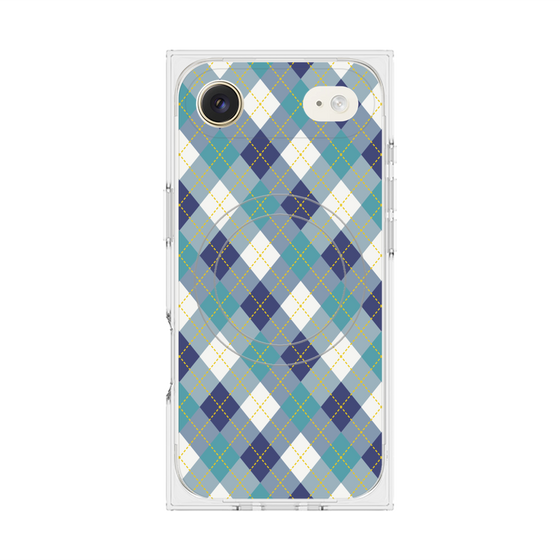 プレミアムスクエアケース with MagSafe［ Argyle - Blue ］
