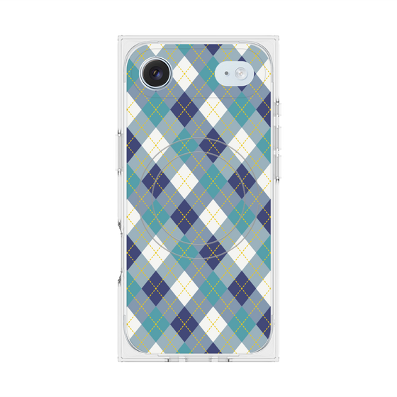 プレミアムスクエアケース with MagSafe［ Argyle - Blue ］