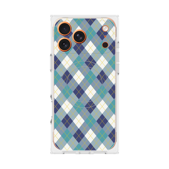 プレミアムスクエアケース with MagSafe［ Argyle - Blue ］