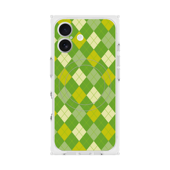 プレミアムスクエアケース with MagSafe［ Argyle - Green ］