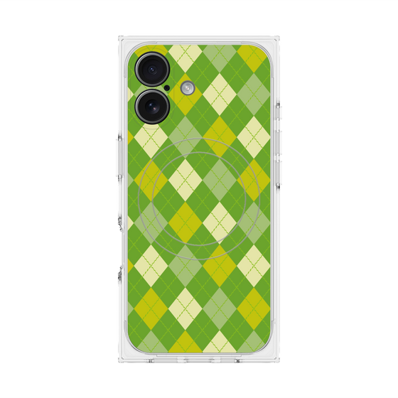 プレミアムスクエアケース with MagSafe［ Argyle - Green ］