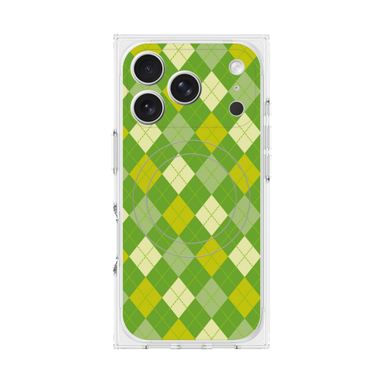 プレミアムスクエアケース with MagSafe［ Argyle - Green ］
