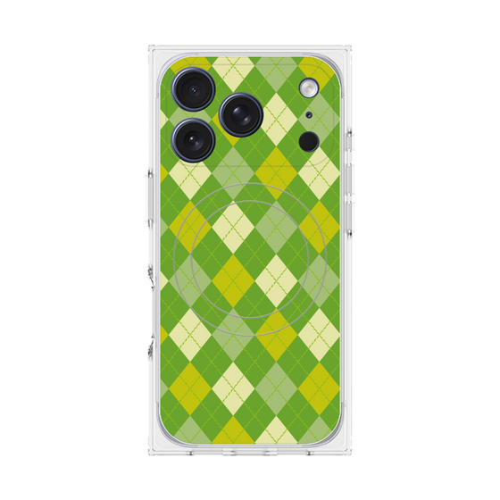 プレミアムスクエアケース with MagSafe［ Argyle - Green ］