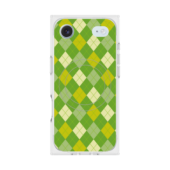 プレミアムスクエアケース with MagSafe［ Argyle - Green ］
