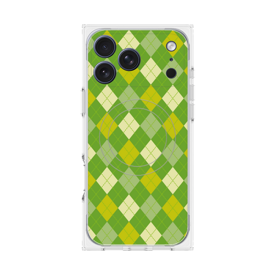プレミアムスクエアケース with MagSafe［ Argyle - Green ］