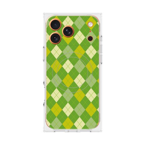 プレミアムスクエアケース with MagSafe［ Argyle - Green ］