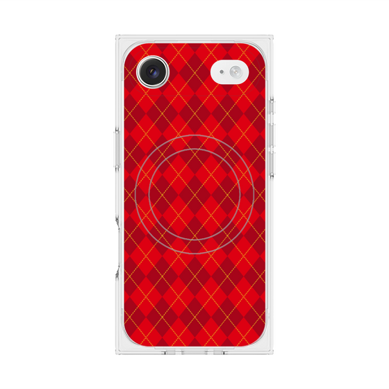 プレミアムスクエアケース with MagSafe［ Argyle - Red ］