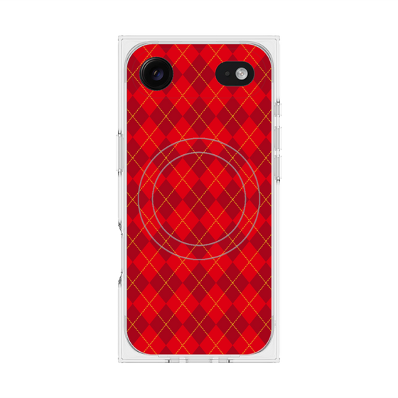 プレミアムスクエアケース with MagSafe［ Argyle - Red ］