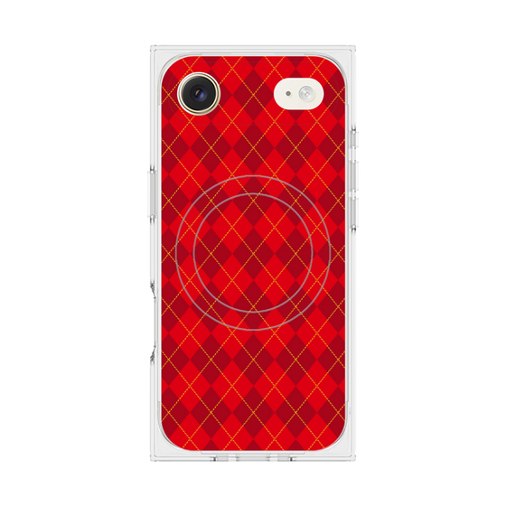 プレミアムスクエアケース with MagSafe［ Argyle - Red ］