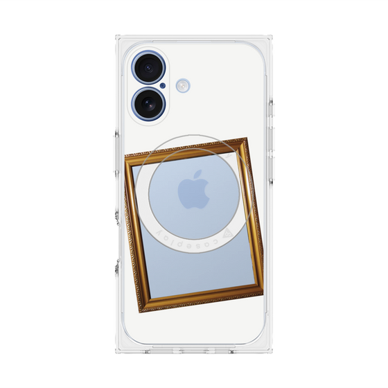プレミアムスクエアケース with MagSafe［ Photo Frame - White ］