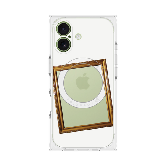 プレミアムスクエアケース with MagSafe［ Photo Frame - White ］