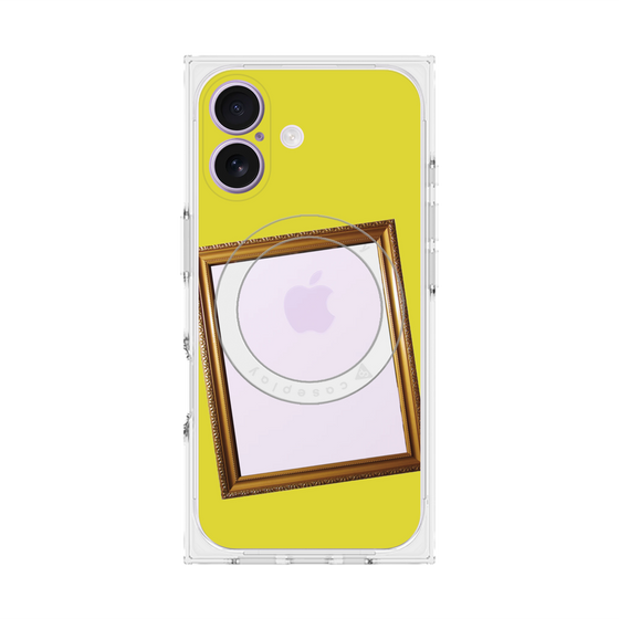 プレミアムスクエアケース with MagSafe［ Photo Frame - Yellow ］