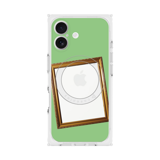 プレミアムスクエアケース with MagSafe［ Photo Frame - Light Green ］