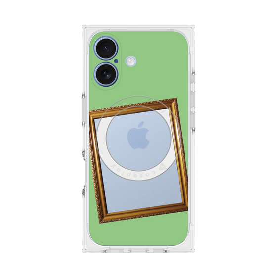 プレミアムスクエアケース with MagSafe［ Photo Frame - Light Green ］