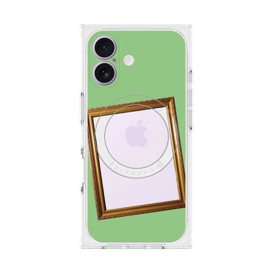 プレミアムスクエアケース with MagSafe［ Photo Frame - Light Green ］