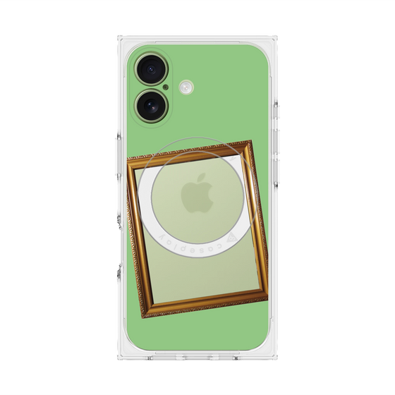 プレミアムスクエアケース with MagSafe［ Photo Frame - Light Green ］