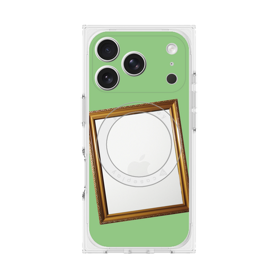 プレミアムスクエアケース with MagSafe［ Photo Frame - Light Green ］