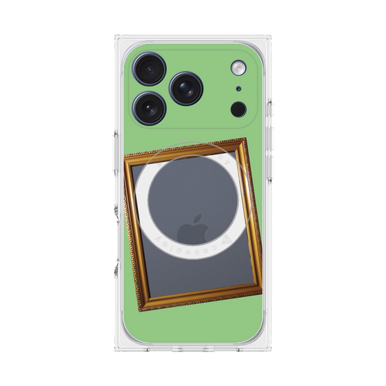 プレミアムスクエアケース with MagSafe［ Photo Frame - Light Green ］