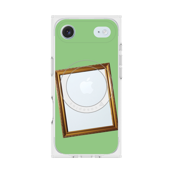 プレミアムスクエアケース with MagSafe［ Photo Frame - Light Green ］
