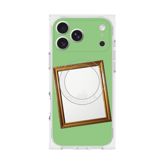 プレミアムスクエアケース with MagSafe［ Photo Frame - Light Green ］