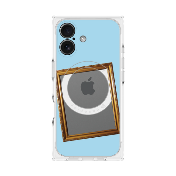プレミアムスクエアケース with MagSafe［ Photo Frame - Light Blue ］