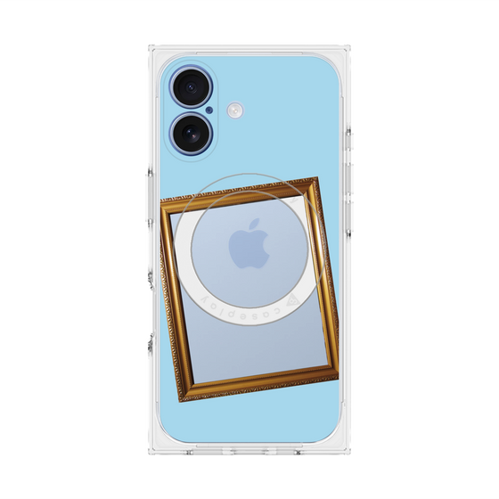 プレミアムスクエアケース with MagSafe［ Photo Frame - Light Blue ］